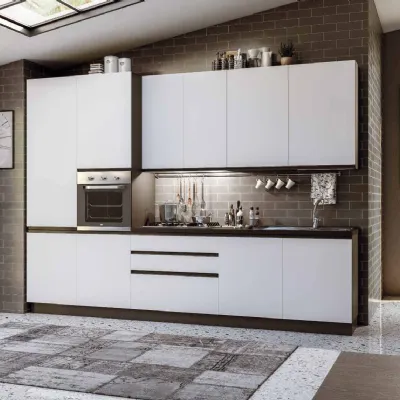 Cucina bianca moderna lineare Gianna t Md work a soli 3966