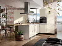 Cucina moderna lineare Imab group Modello capri bianca e rovere a prezzo ribassato