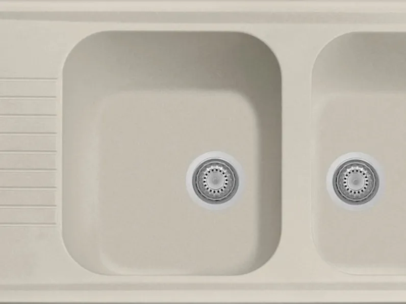 Cucina moderna lineare Imab group Modello capri bianca e rovere a prezzo ribassato