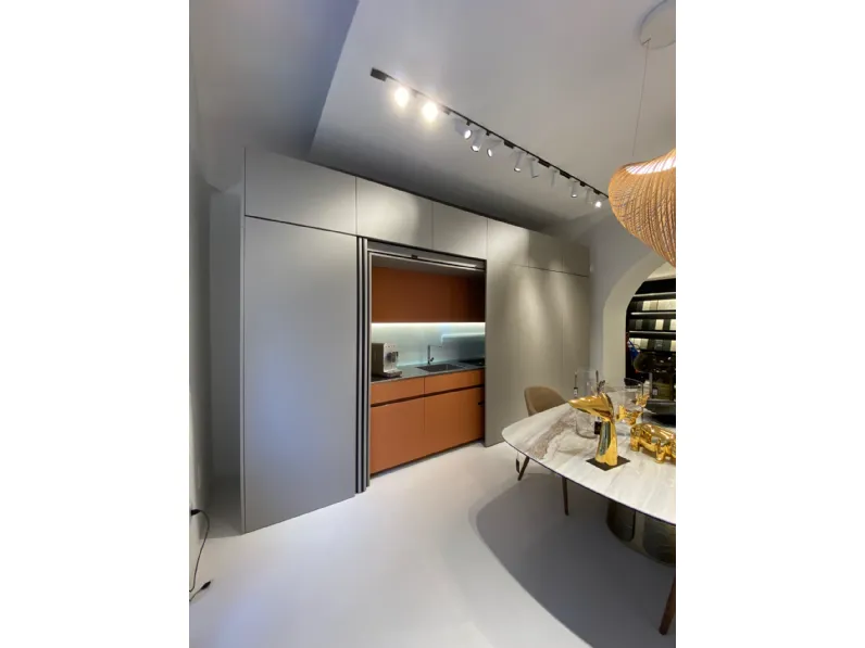 Cucina Arredo3 moderna lineare grigia in laccata opaco Na 106 cucina kali' pocket glass arredo3