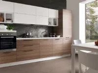 Cucina S75 moderna lineare noce in laminato materico Cucina mod.chlo versione laminato eucalipto scontata del 35%