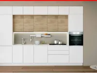 Cucina lineare in laminato materico bianca Wega k a prezzo scontato