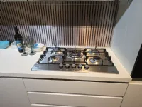 Cucina lineare in laminato materico bianca Wega k a prezzo scontato
