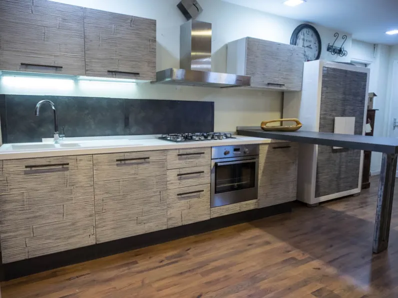 cucina moderna in legno e bambu etnica 