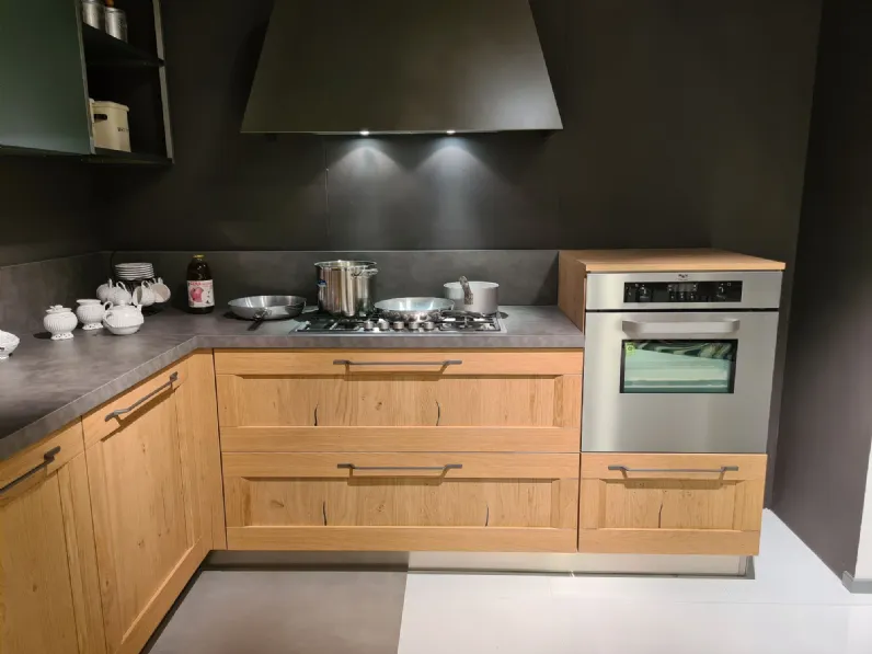 Cucina moderna rovere chiaro Arredo3 ad angolo Asia telaio a soli 8600€
