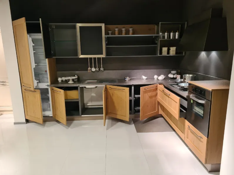 Cucina moderna rovere chiaro Arredo3 ad angolo Asia telaio a soli 8600€
