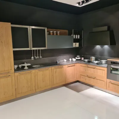 Cucina moderna rovere chiaro Arredo3 ad angolo Asia telaio a soli 8600