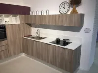 Cucina moderna rovere chiaro Arredo3 ad angolo Wood in Offerta Outlet