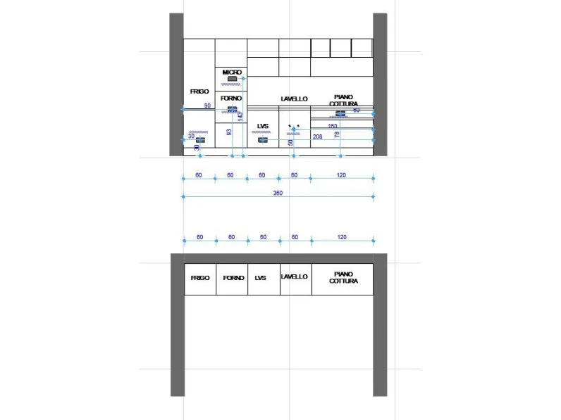 Cucina moderna rovere chiaro Astra lineare Sp22 scontata