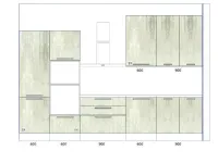 Cucina moderna rovere chiaro Collezione esclusiva lineare Elettra scontata