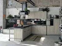 Cucina moderna rovere chiaro Stosa cucine con penisola City scontata