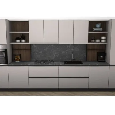 Cucina moderna tortora Arredo3 lineare Kali' in Offerta Outlet
