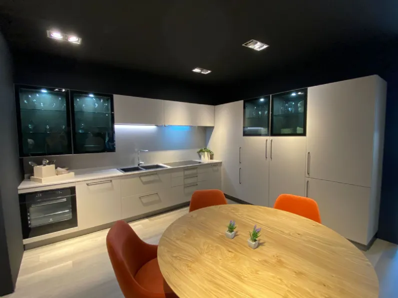 Cucina moderna tortora Prima cucine ad angolo Domino castoro in Offerta Outlet