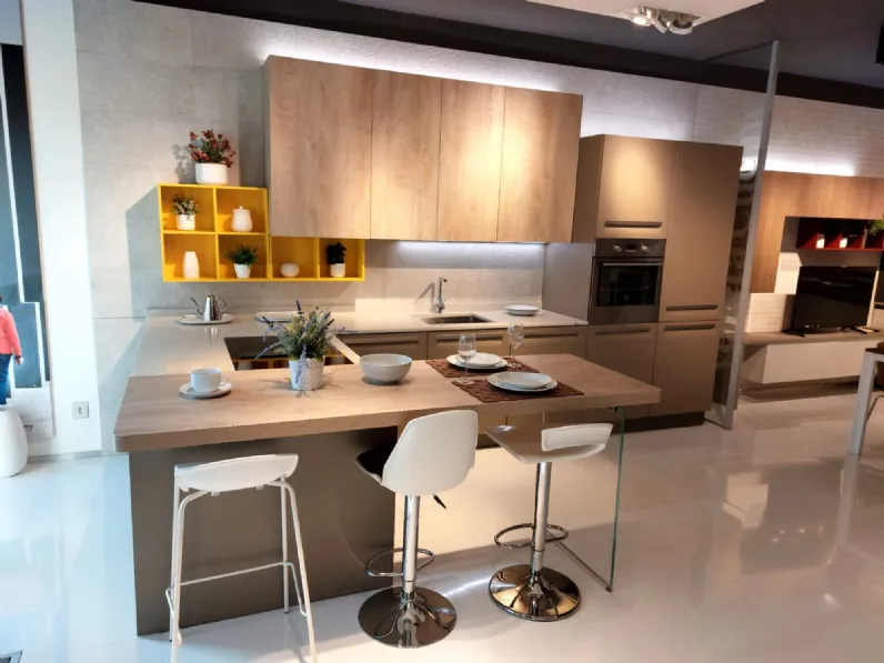 Cucina moderna tortora Veneta cucine lineare Carerra v12 a soli 7800