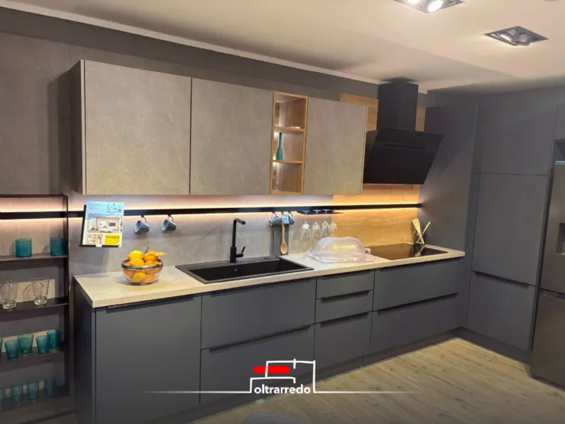 Cucina Modula moderna bianca Alias lineare scontata 65%