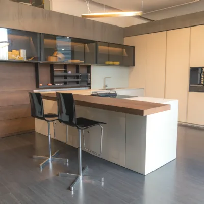 Cucina con penisola in laccata opaco altri colori Twenty a prezzo scontato