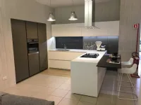 Cucina bianca design con penisola Light Modulnova a soli 9340