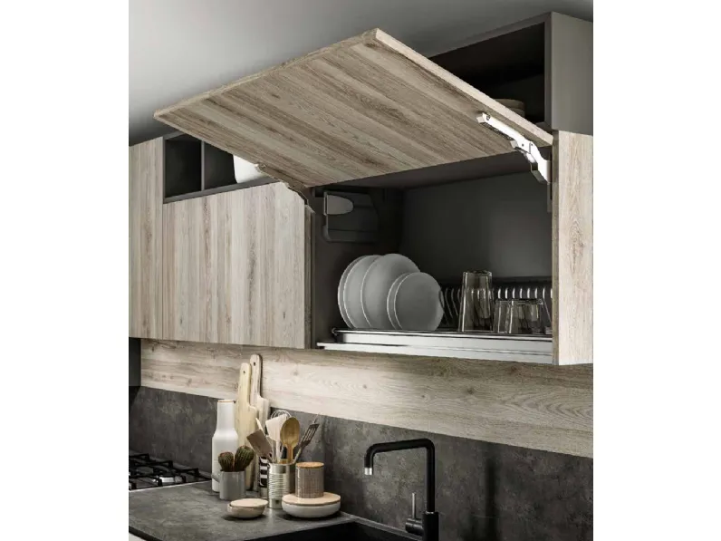 Cucina Collezione esclusiva design ad angolo magnolia in laminato materico Milano