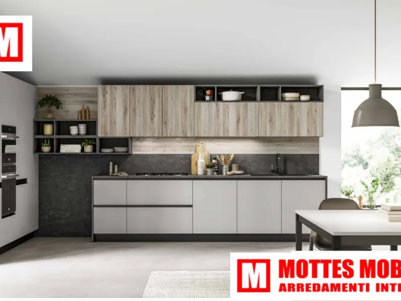 Cucina Collezione esclusiva design ad angolo magnolia in laminato materico Milano