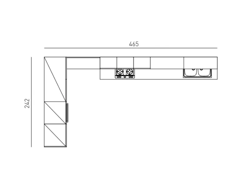 Cucina Collezione esclusiva design ad angolo magnolia in laminato materico Milano
