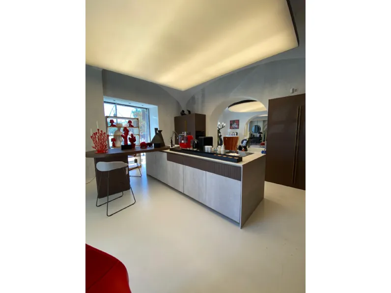 Cucina Arredo3 moderna ad angolo rovere moro in legno Na 102 cucins glass asia arredo3