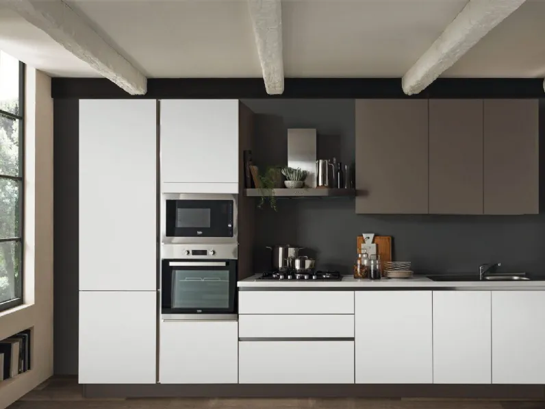 Cucina bianca design lineare Delizia Net cucine a soli 3990