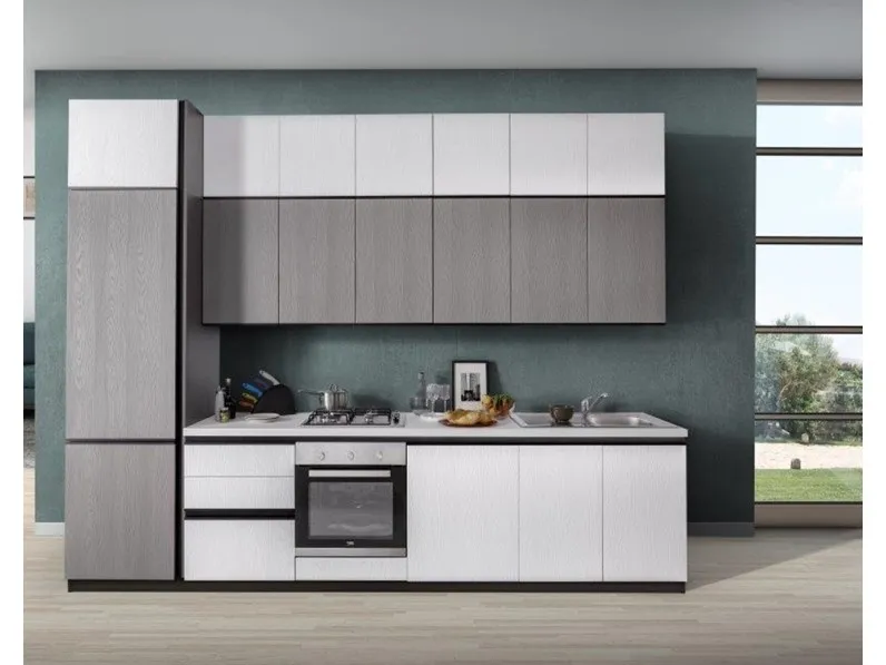 Cucina Net cucine moderna lineare altri colori in laminato materico Zoe