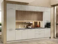 Cucina lineare in laminato opaco bianca Sandy luna a prezzo scontato