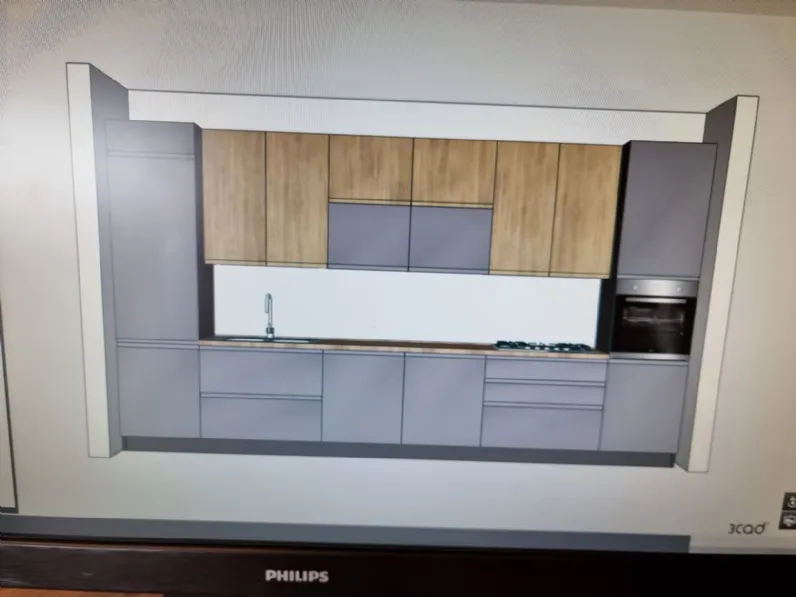 Cucina rovere chiaro moderna lineare Net cucine New  kelly a soli 4600 Euro