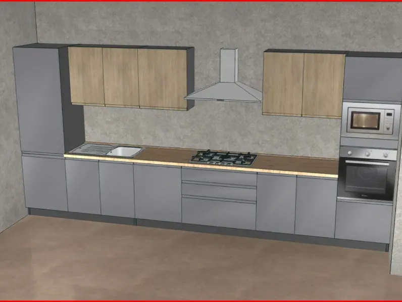 Cucina rovere chiaro moderna lineare Net cucine New  kelly a soli 4600 Euro