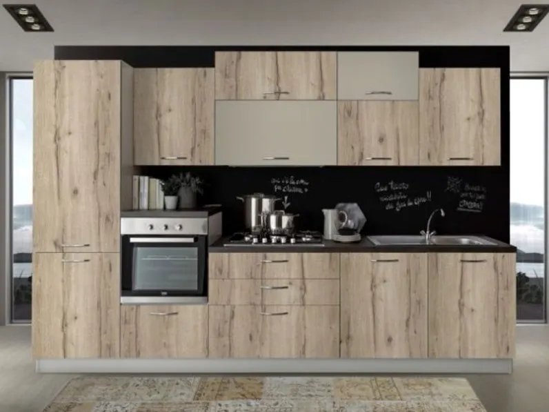 Cucina lineare New Smart cm. 330 in laminato opaco a prezzo scontato!