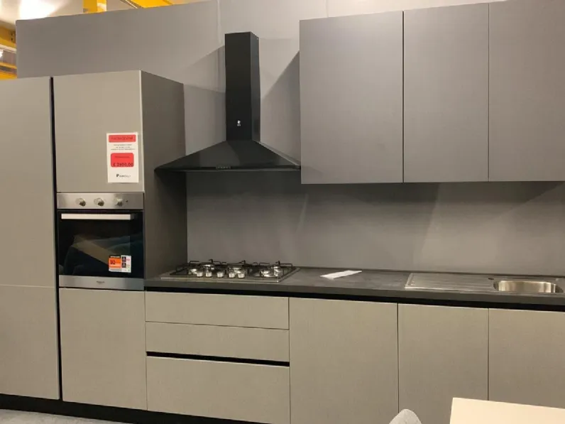 Cucina lineare design grigia Net cucine Sandy a soli 2980