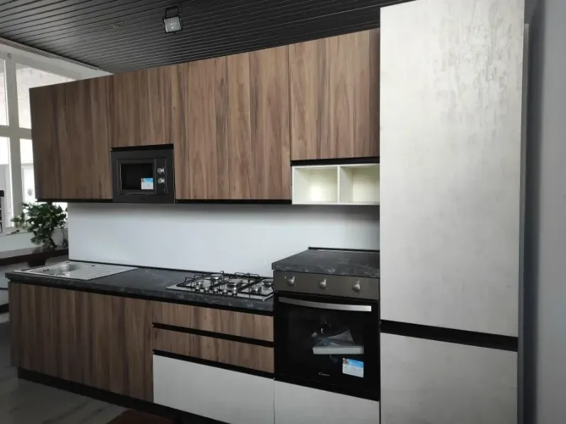 Cucina noce design lineare Era 240 Net cucine a soli 3790