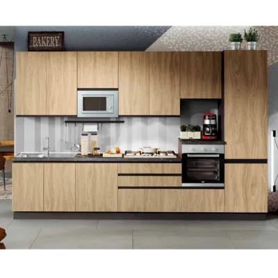 Cucina noce design lineare Era 240 Net cucine in Offerta Outlet