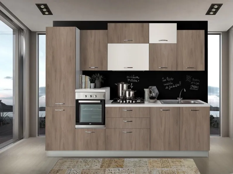 Cucina Cucina noce scuro ghiaccio 330 ncm di Artigianale in offerta -43%