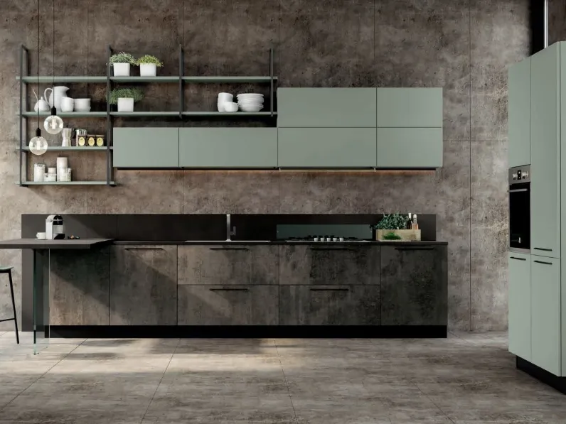 Cucina Nuovi mondi cucine Cucina industrial quadra con colonne OFFERTA OUTLET