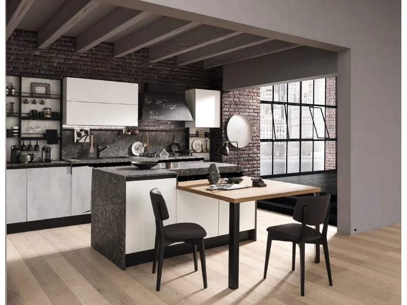 Cucina Nuovi mondi cucine Cucina minimal industriale    OFFERTA OUTLET