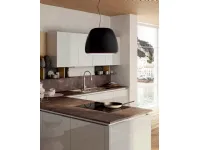 CUCINA Nuovi mondi cucine Cucina moderna opaca con penisola e top bronzo inj offerta   PREZZO OUTLET