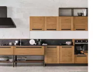 CUCINA Nuovi mondi cucine lineare Cucina industrial legno frame con maniglia particolare  SCONTATA 54%