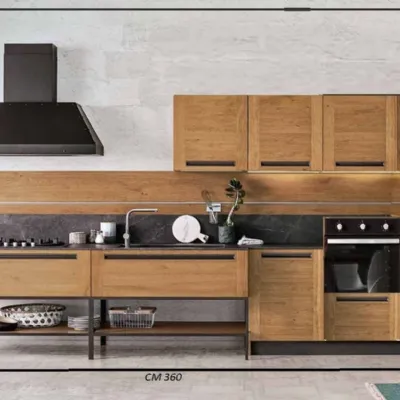 CUCINA Nuovi mondi cucine lineare Cucina industrial legno frame con maniglia particolare  SCONTATA 54%