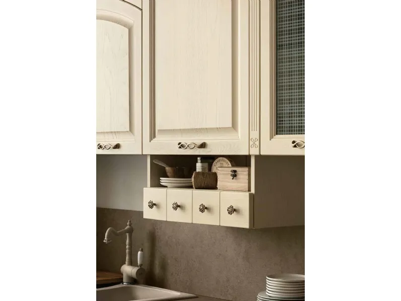 Cucina provenzale lineare Cucina modello shabby vintage  l,egno lineare white  Collezione esclusiva a prezzo ribassato