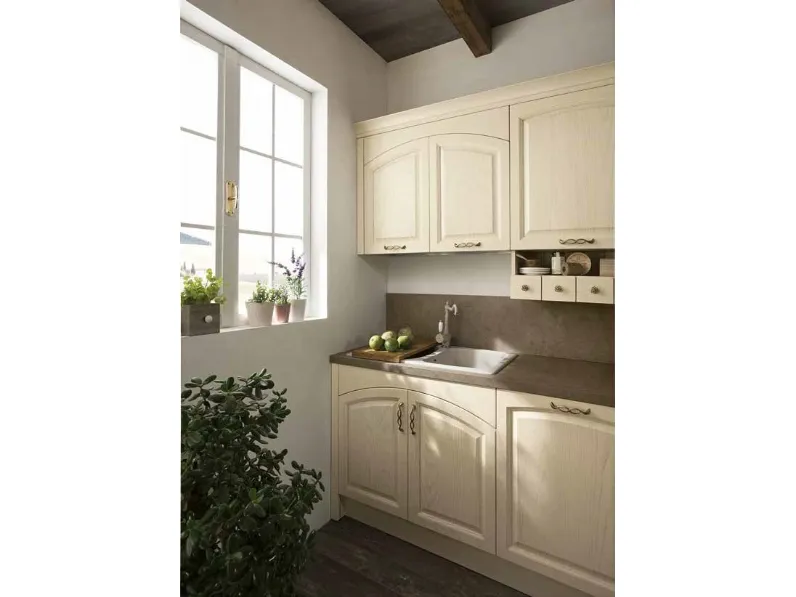 Cucina provenzale lineare Cucina modello shabby vintage  l,egno lineare white  Collezione esclusiva a prezzo ribassato