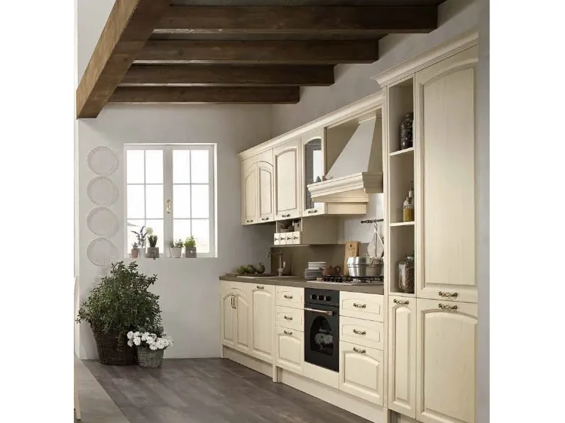Cucina provenzale lineare Cucina modello shabby vintage  l,egno lineare white  Collezione esclusiva a prezzo ribassato