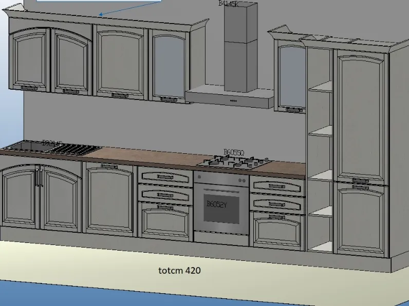 Cucina provenzale lineare Cucina modello shabby vintage  l,egno lineare white  Collezione esclusiva a prezzo ribassato