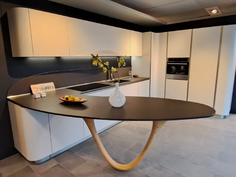 Cucina ad angolo in laccata opaco bianca Ola 20 a prezzo scontato