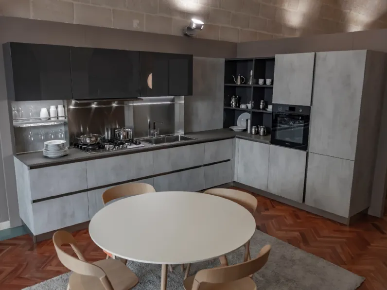 Cucina Oyster decorativo pro 22 moderna antracite ad angolo Veneta cucine