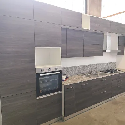 Cucina lineare in laminato materico a prezzo scontato 58%