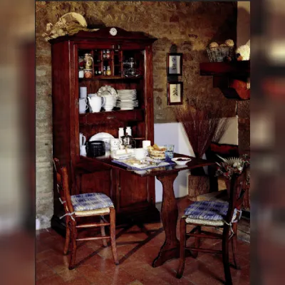 Cucina Parlani country lineare noce in legno Dispensa buffalo con tavolo