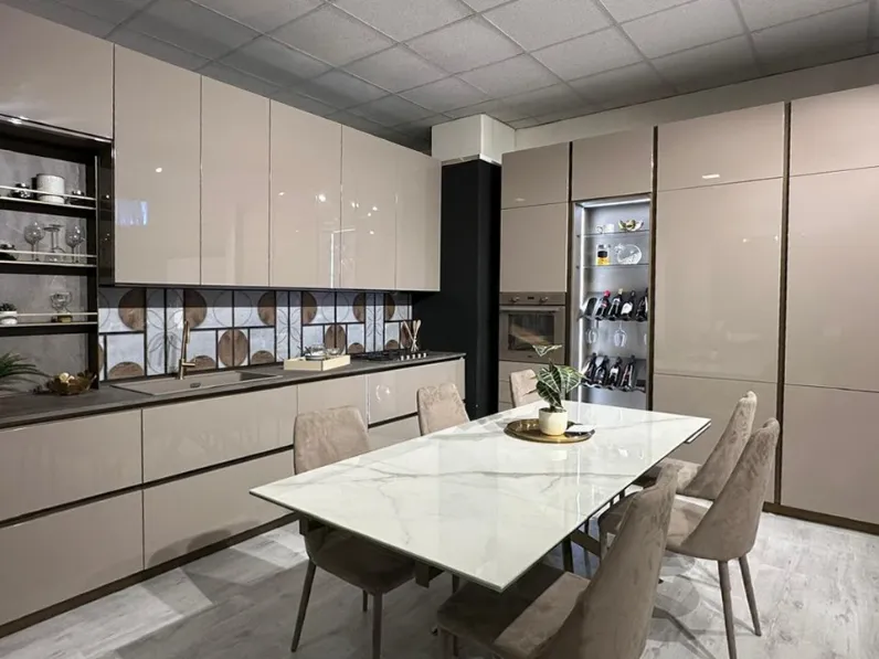Cucina tortora moderna lineare Pop  Mobilturi a soli 14600 Euro