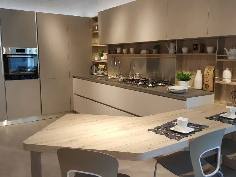 Cucina Prezioso moderna ad angolo grigio in legno Cv 620 start time